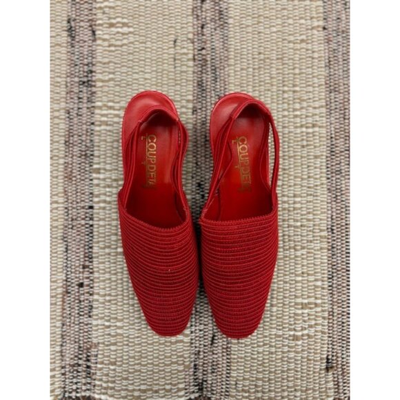 Coup Detat Red Mesh 2.5" Heels Ladies Size 8M Comfortable & Stylish Pointed Toe - Picture 4 of 7